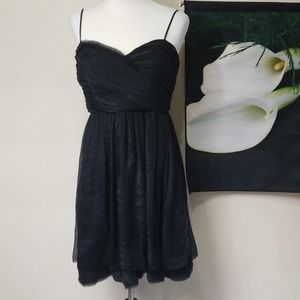 NWT BCBG Heart Neckline Chiffon Ruffle Dress
